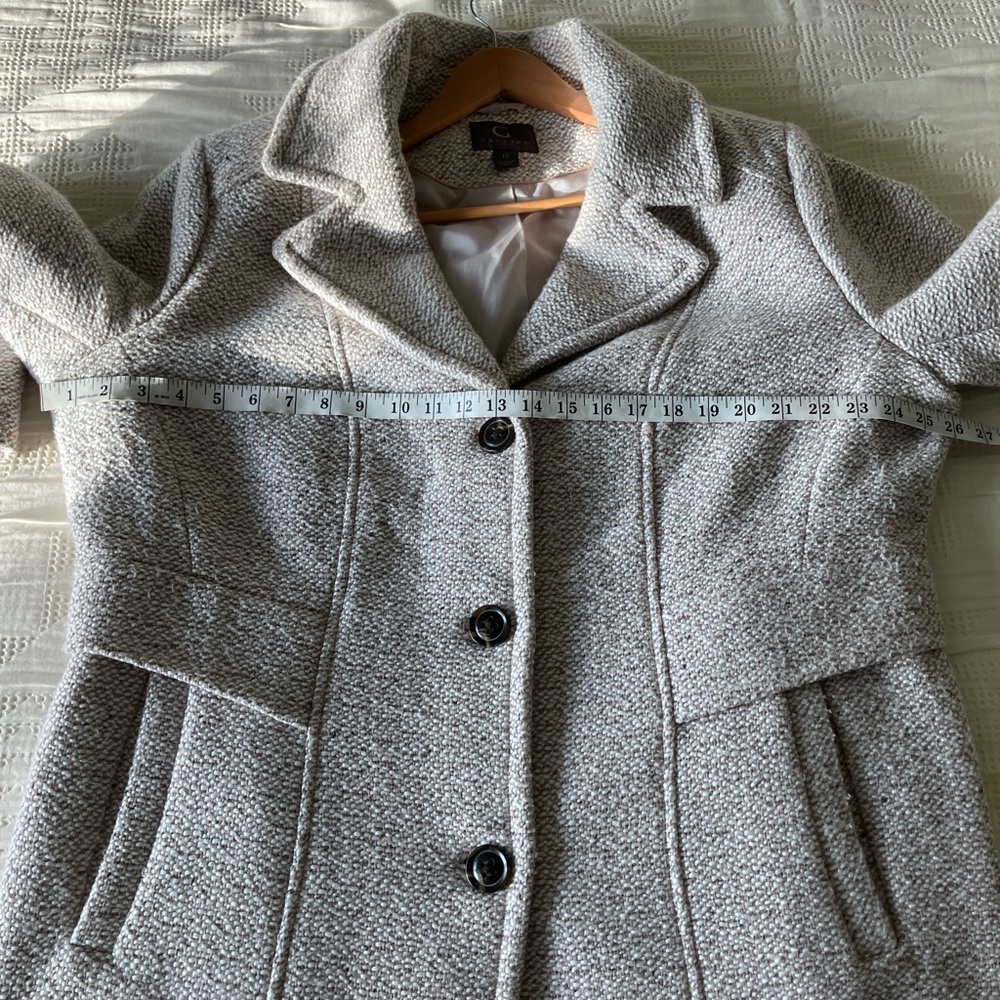 GALLERY New York Cream & Tan Tweed Coat Size 1X - Picture 10 of 14